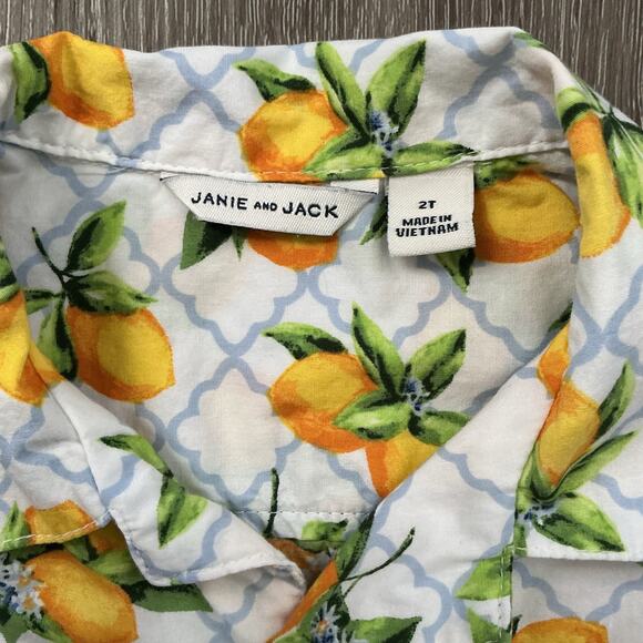 Janie and Jack 2T Boys‎ Lemon Print Button Down shirt - Picture 4 of 7
